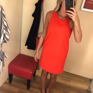 Bright orange shift dress HAS POCKETS